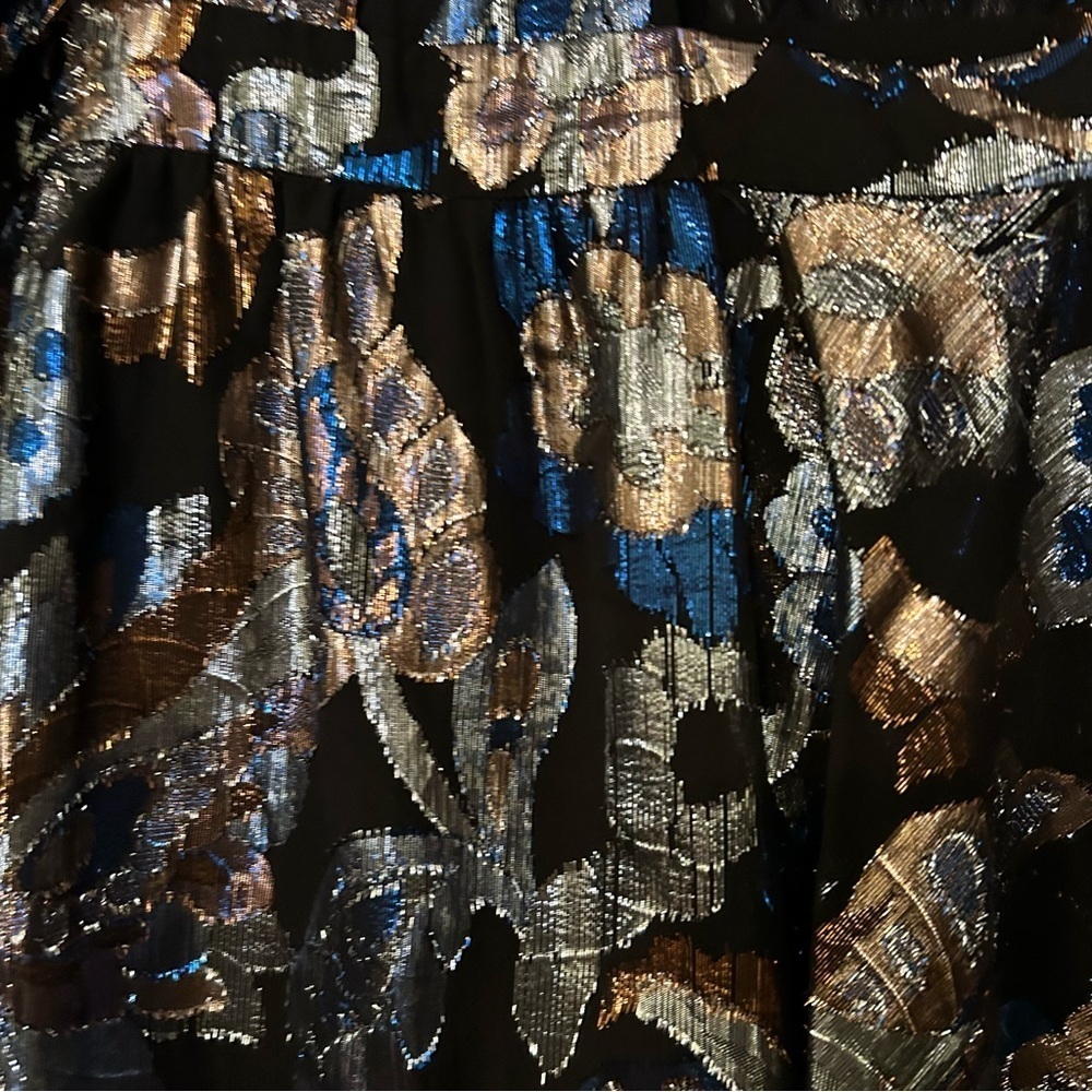 Ramy Brook Womens Jacquard Mini Dress Metallic Floral - Medium Shaina Dresz - Picture 7 of 15